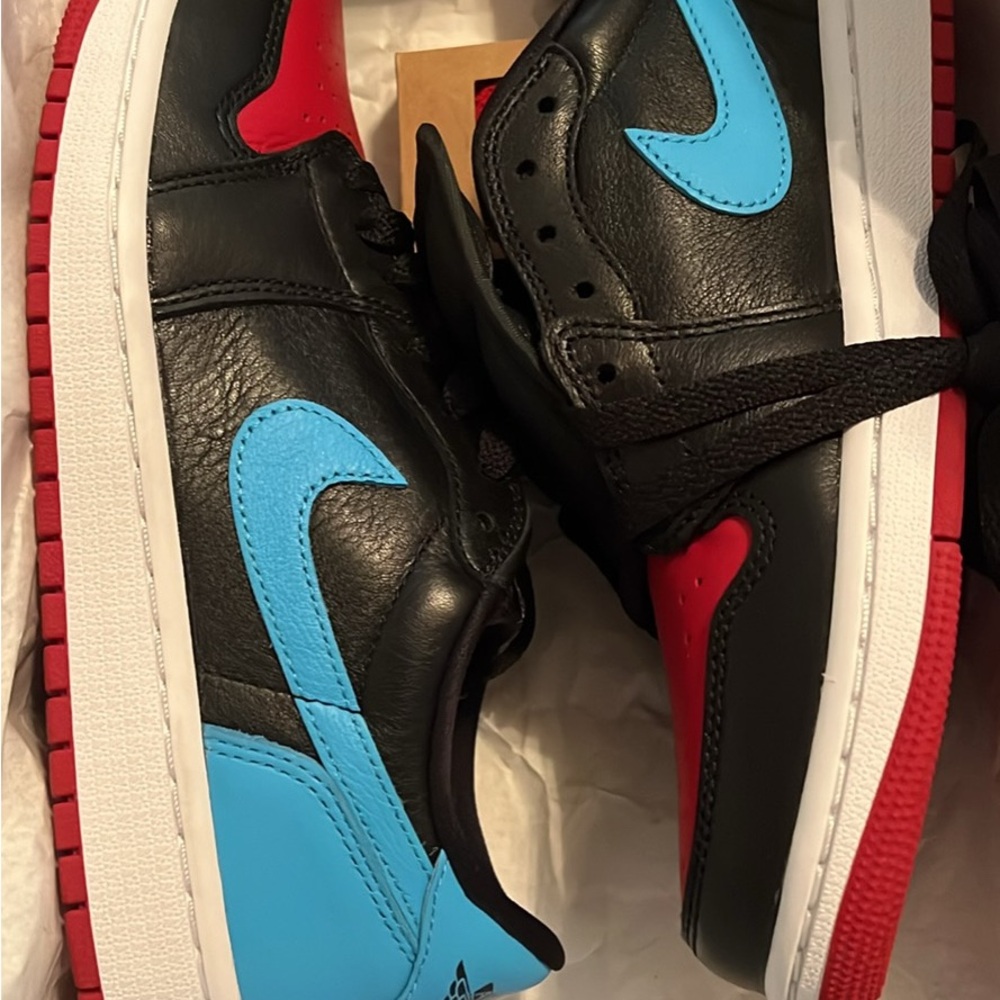 Jordan Black and Blue Athletic Shoes High-Top Design